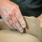 John Higgins at work in his studio 2018